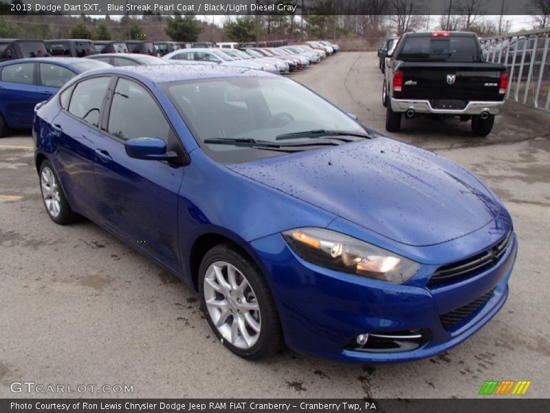 Blue Streak Pearl Coat / Black/Light Diesel Gray 2013 Dodge Dart SXT
