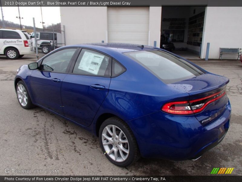 Blue Streak Pearl Coat / Black/Light Diesel Gray 2013 Dodge Dart SXT