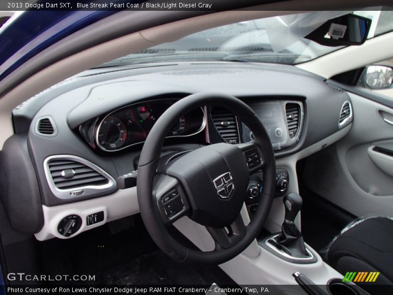 Blue Streak Pearl Coat / Black/Light Diesel Gray 2013 Dodge Dart SXT