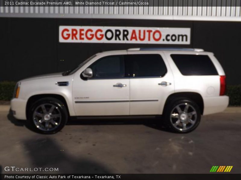 White Diamond Tricoat / Cashmere/Cocoa 2011 Cadillac Escalade Premium AWD