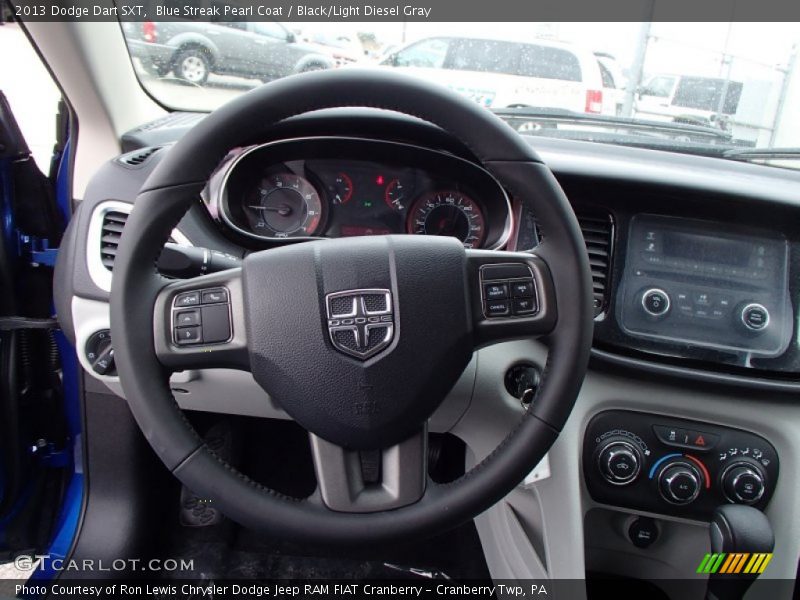 Blue Streak Pearl Coat / Black/Light Diesel Gray 2013 Dodge Dart SXT