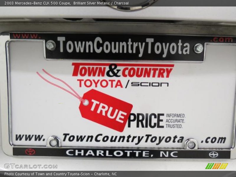 Brilliant Silver Metallic / Charcoal 2003 Mercedes-Benz CLK 500 Coupe