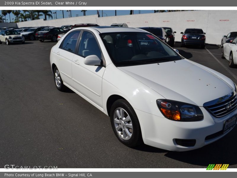 Clear White / Gray 2009 Kia Spectra EX Sedan