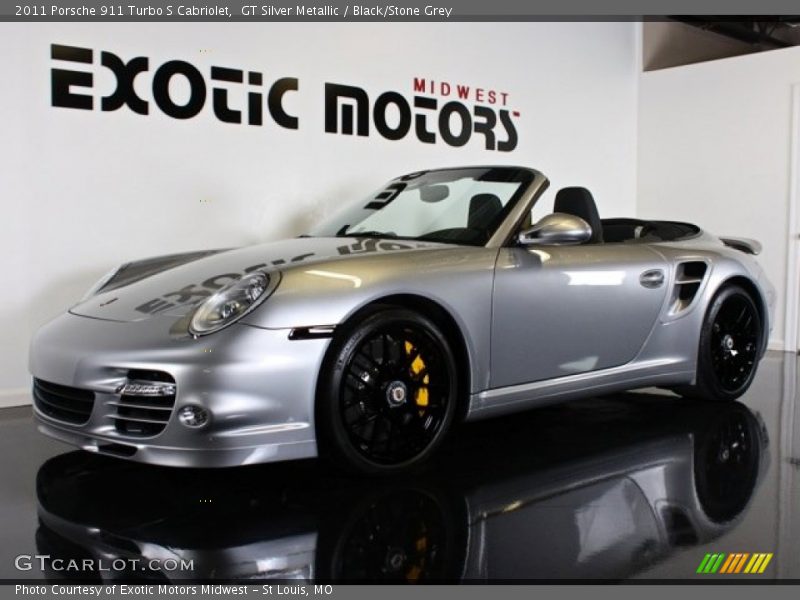 GT Silver Metallic / Black/Stone Grey 2011 Porsche 911 Turbo S Cabriolet