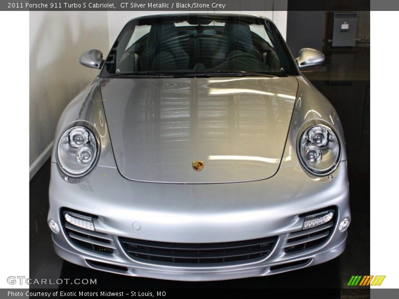 GT Silver Metallic / Black/Stone Grey 2011 Porsche 911 Turbo S Cabriolet