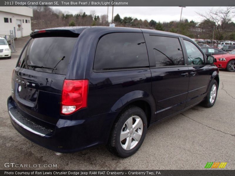 True Blue Pearl / Black/Light Graystone 2013 Dodge Grand Caravan SE