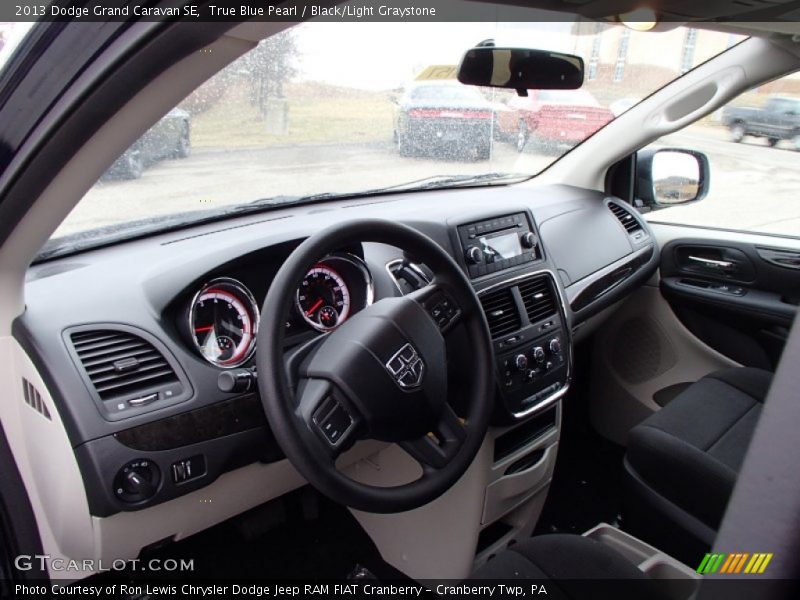 True Blue Pearl / Black/Light Graystone 2013 Dodge Grand Caravan SE
