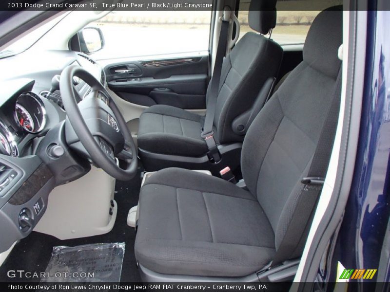 True Blue Pearl / Black/Light Graystone 2013 Dodge Grand Caravan SE