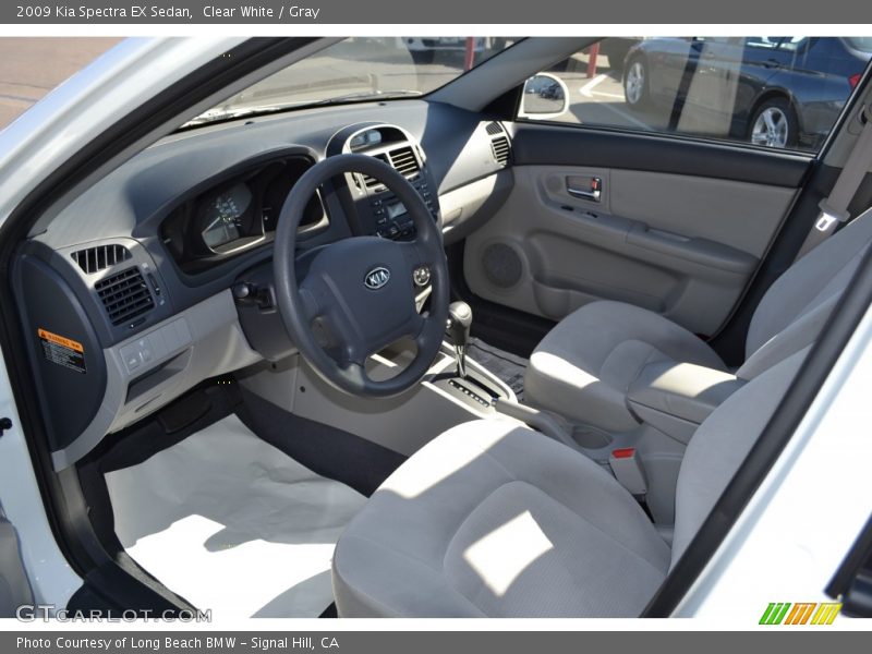Clear White / Gray 2009 Kia Spectra EX Sedan