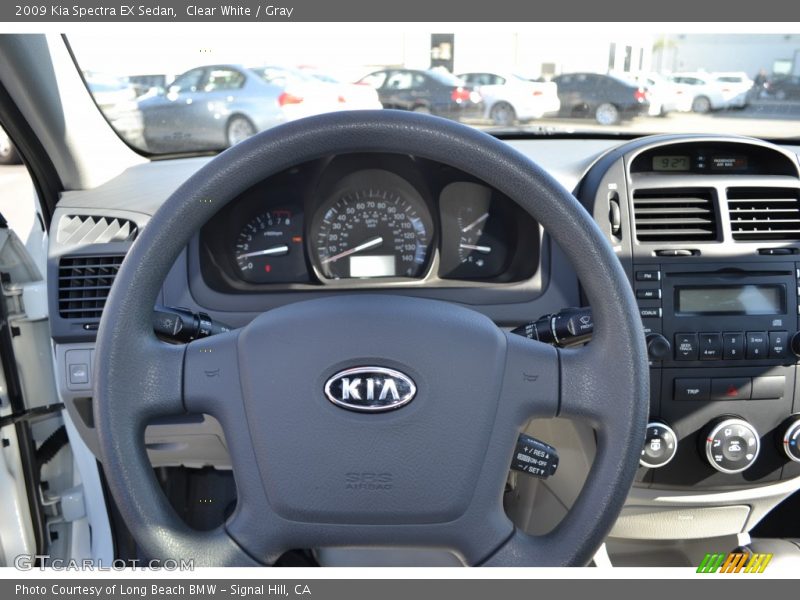 Clear White / Gray 2009 Kia Spectra EX Sedan