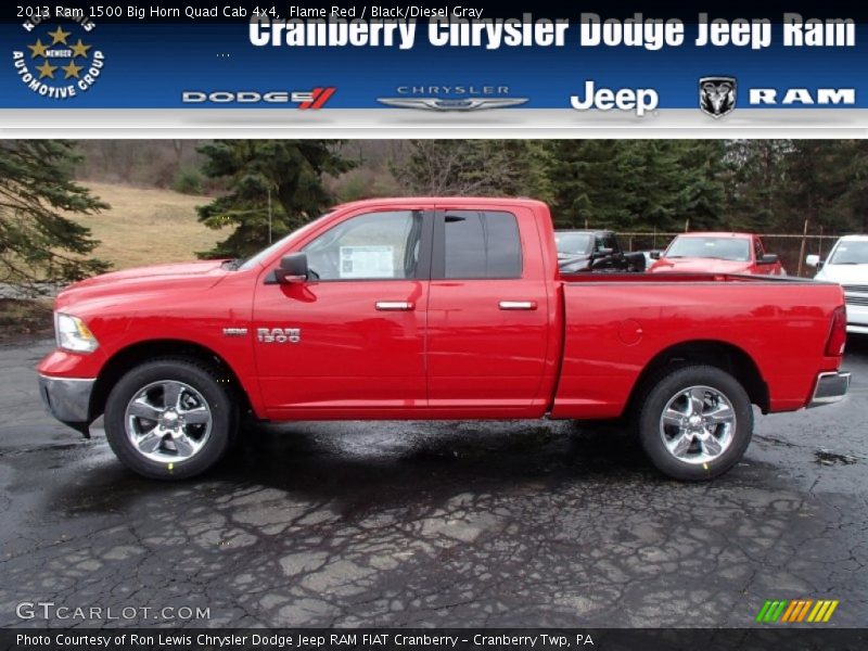 Flame Red / Black/Diesel Gray 2013 Ram 1500 Big Horn Quad Cab 4x4