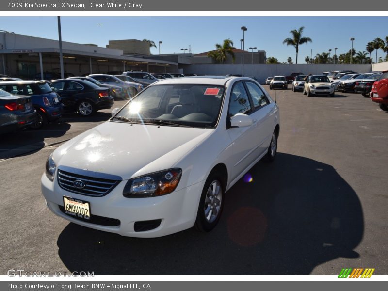 Clear White / Gray 2009 Kia Spectra EX Sedan