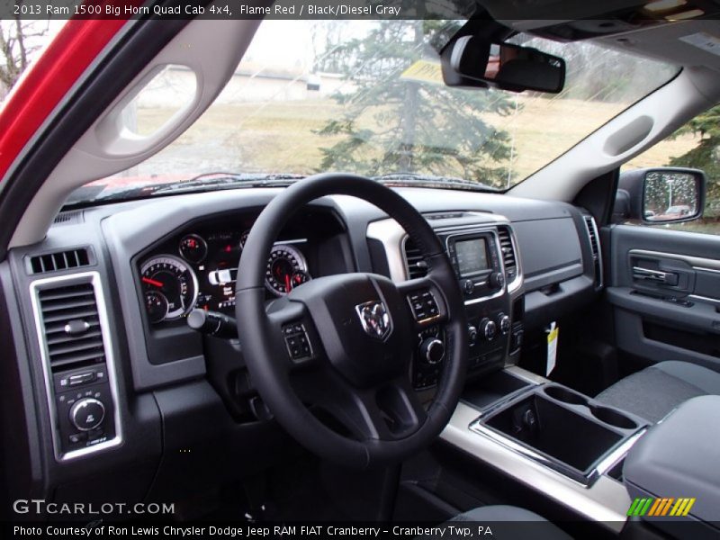 Flame Red / Black/Diesel Gray 2013 Ram 1500 Big Horn Quad Cab 4x4