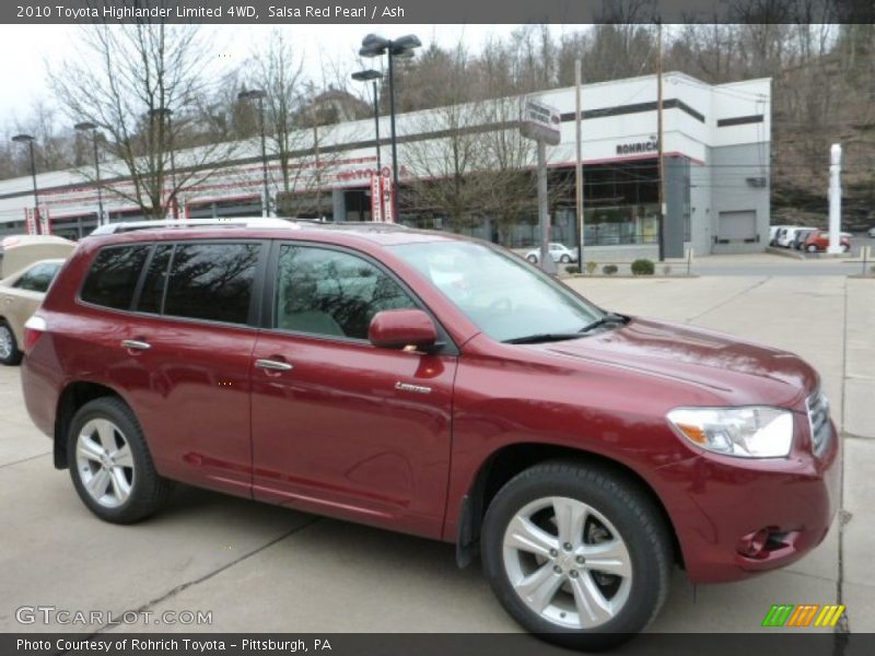 Salsa Red Pearl / Ash 2010 Toyota Highlander Limited 4WD