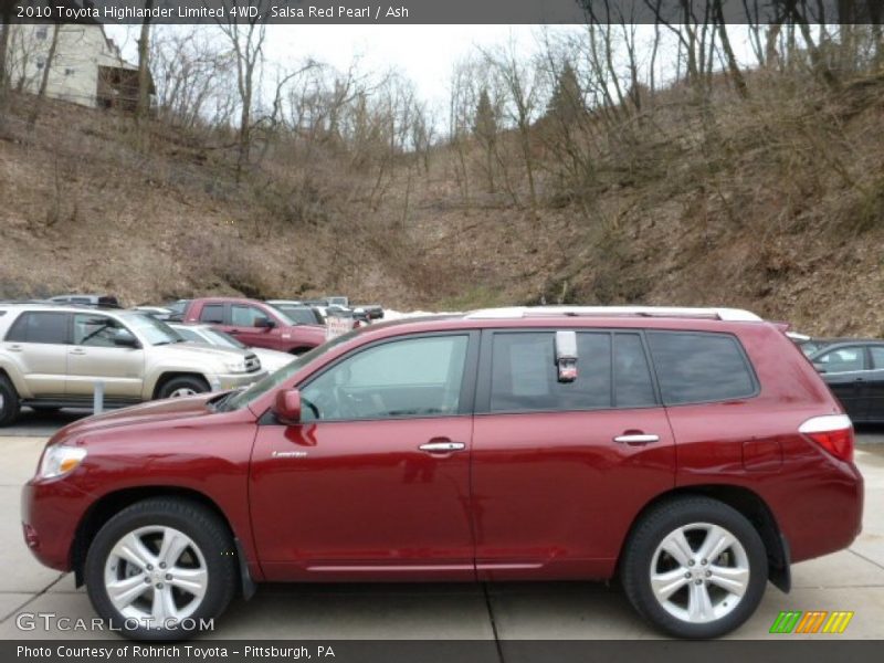 Salsa Red Pearl / Ash 2010 Toyota Highlander Limited 4WD