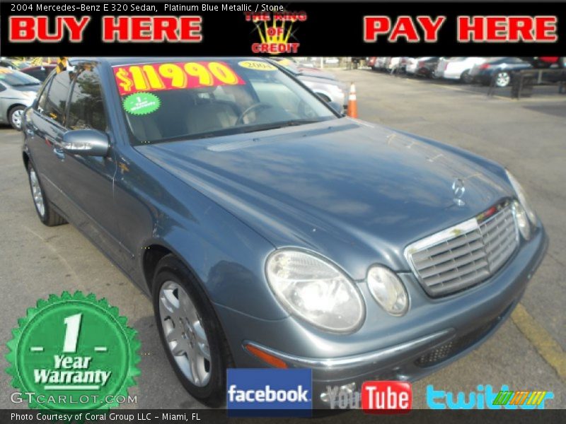 Platinum Blue Metallic / Stone 2004 Mercedes-Benz E 320 Sedan