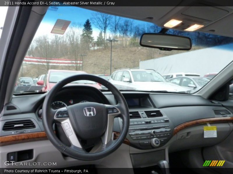 Alabaster Silver Metallic / Gray 2011 Honda Accord EX-L Sedan