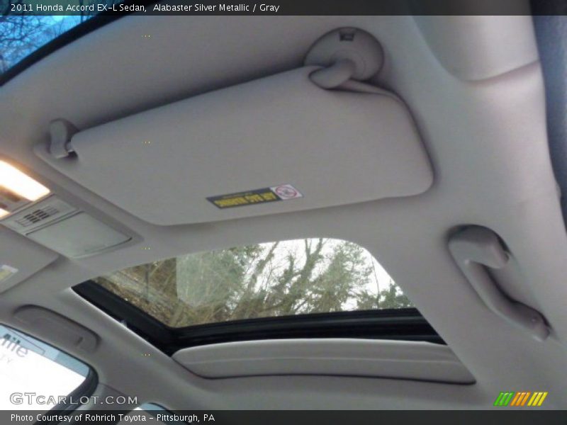 Alabaster Silver Metallic / Gray 2011 Honda Accord EX-L Sedan