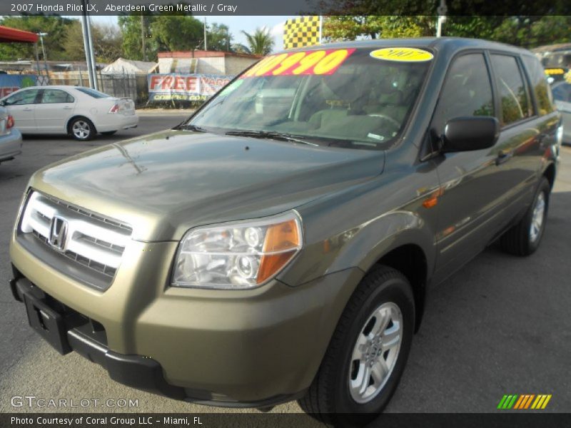 Aberdeen Green Metallic / Gray 2007 Honda Pilot LX