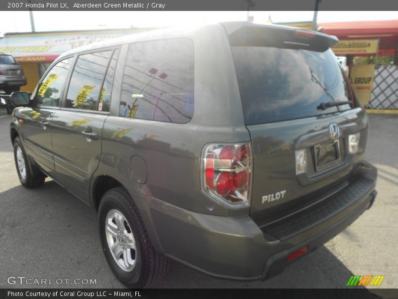 Aberdeen Green Metallic / Gray 2007 Honda Pilot LX