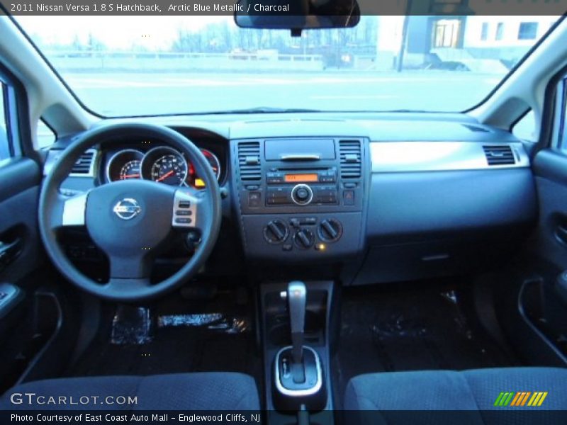 Arctic Blue Metallic / Charcoal 2011 Nissan Versa 1.8 S Hatchback