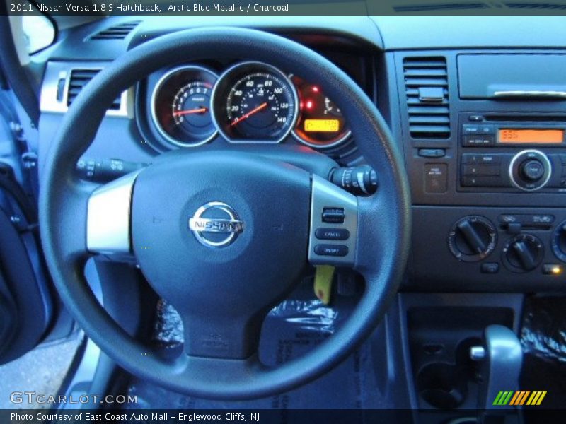 Arctic Blue Metallic / Charcoal 2011 Nissan Versa 1.8 S Hatchback