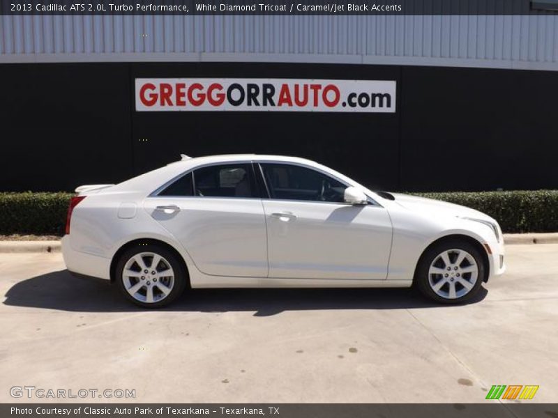 White Diamond Tricoat / Caramel/Jet Black Accents 2013 Cadillac ATS 2.0L Turbo Performance