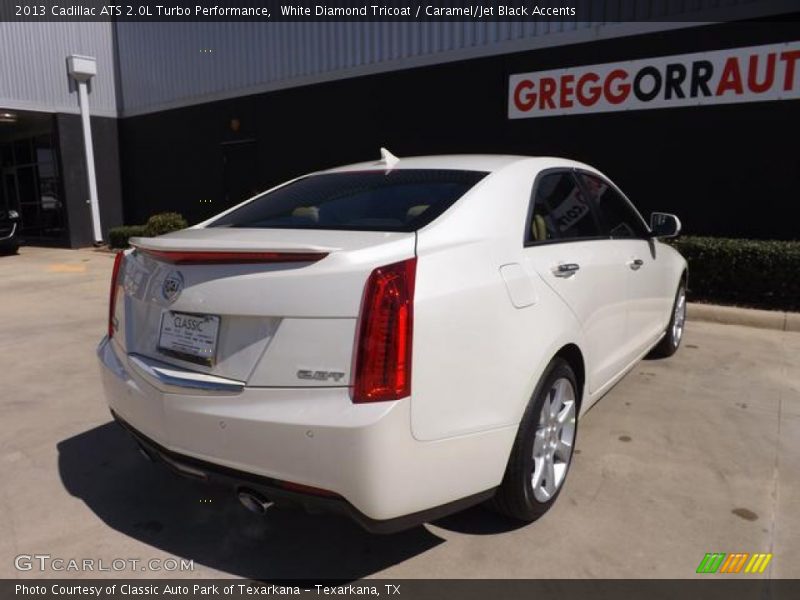 White Diamond Tricoat / Caramel/Jet Black Accents 2013 Cadillac ATS 2.0L Turbo Performance
