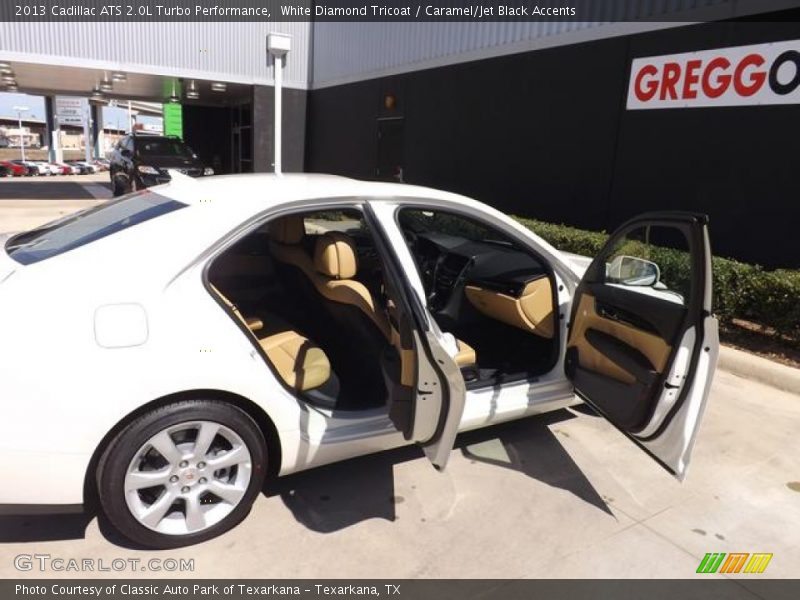 White Diamond Tricoat / Caramel/Jet Black Accents 2013 Cadillac ATS 2.0L Turbo Performance
