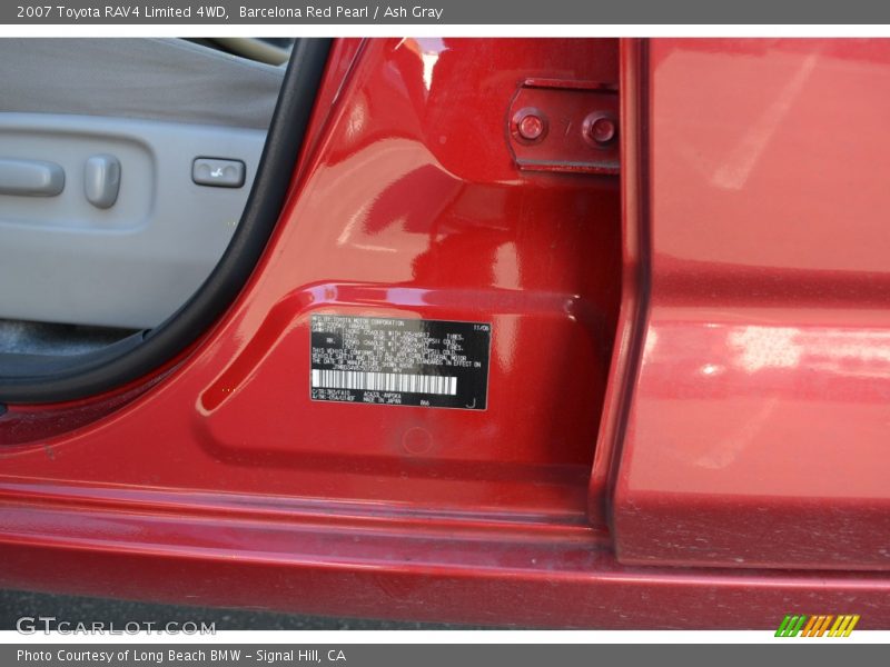 Barcelona Red Pearl / Ash Gray 2007 Toyota RAV4 Limited 4WD