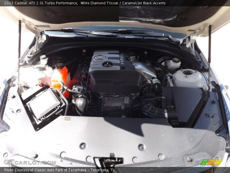 White Diamond Tricoat / Caramel/Jet Black Accents 2013 Cadillac ATS 2.0L Turbo Performance