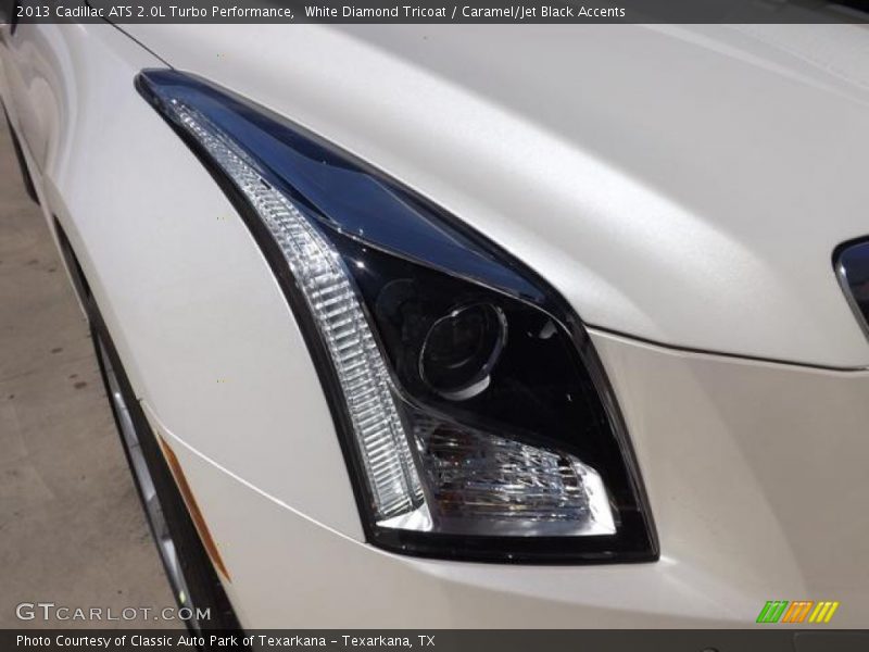 White Diamond Tricoat / Caramel/Jet Black Accents 2013 Cadillac ATS 2.0L Turbo Performance