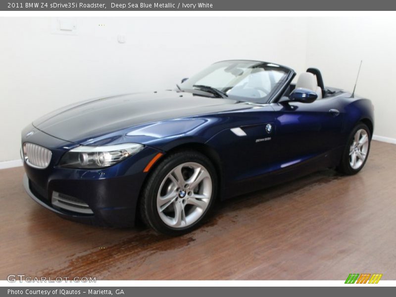 Deep Sea Blue Metallic / Ivory White 2011 BMW Z4 sDrive35i Roadster