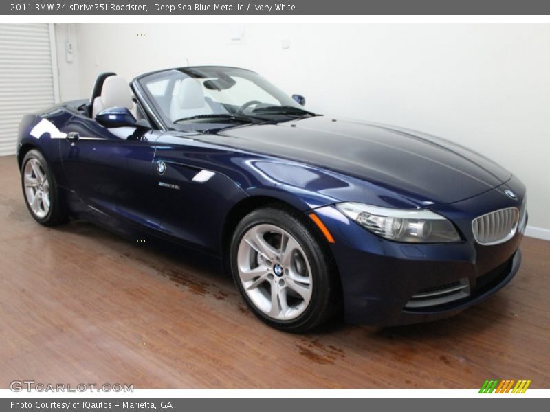 Deep Sea Blue Metallic / Ivory White 2011 BMW Z4 sDrive35i Roadster