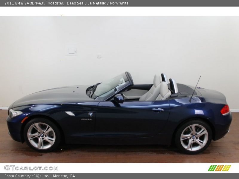 Deep Sea Blue Metallic / Ivory White 2011 BMW Z4 sDrive35i Roadster