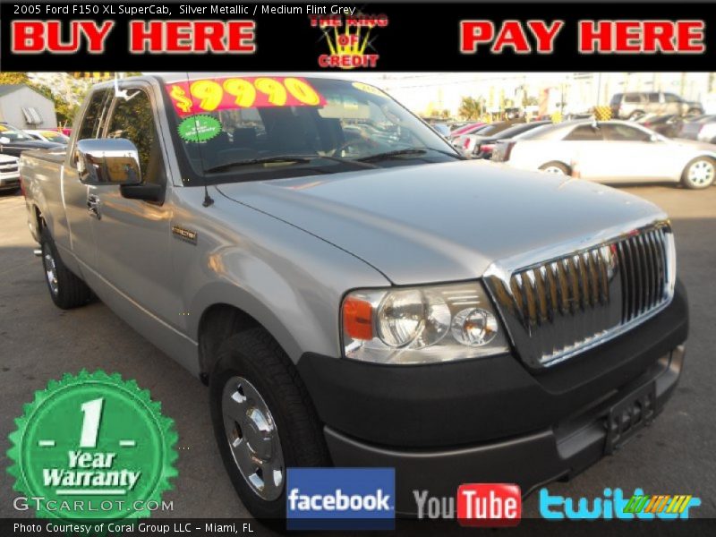 Silver Metallic / Medium Flint Grey 2005 Ford F150 XL SuperCab