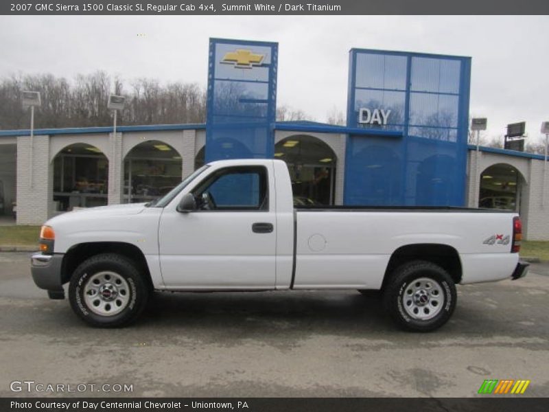 Summit White / Dark Titanium 2007 GMC Sierra 1500 Classic SL Regular Cab 4x4