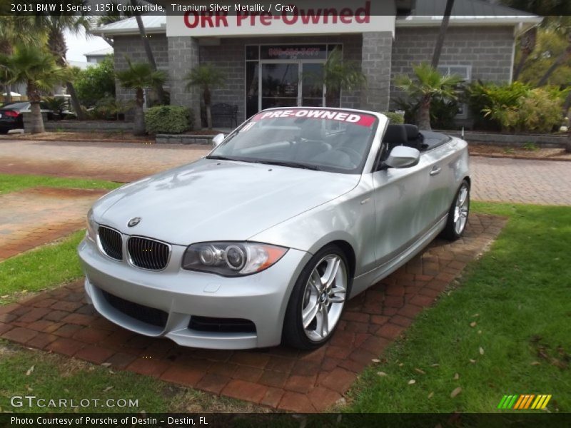 Titanium Silver Metallic / Gray 2011 BMW 1 Series 135i Convertible