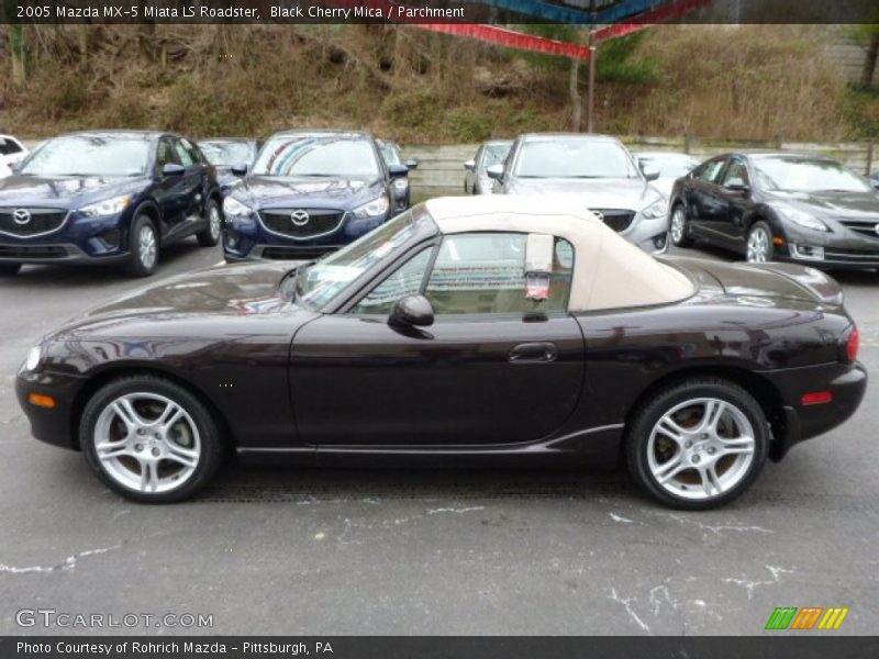 Black Cherry Mica / Parchment 2005 Mazda MX-5 Miata LS Roadster