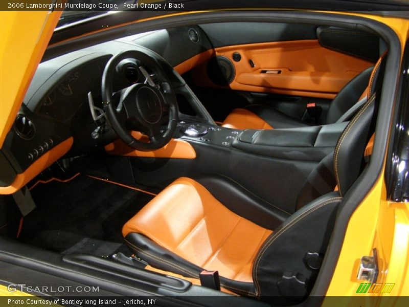 2006 Lamborghini Murcielago, Pearl Orange (Arancio Atlas) / Black/Orange, Interior - 2006 Lamborghini Murcielago Coupe