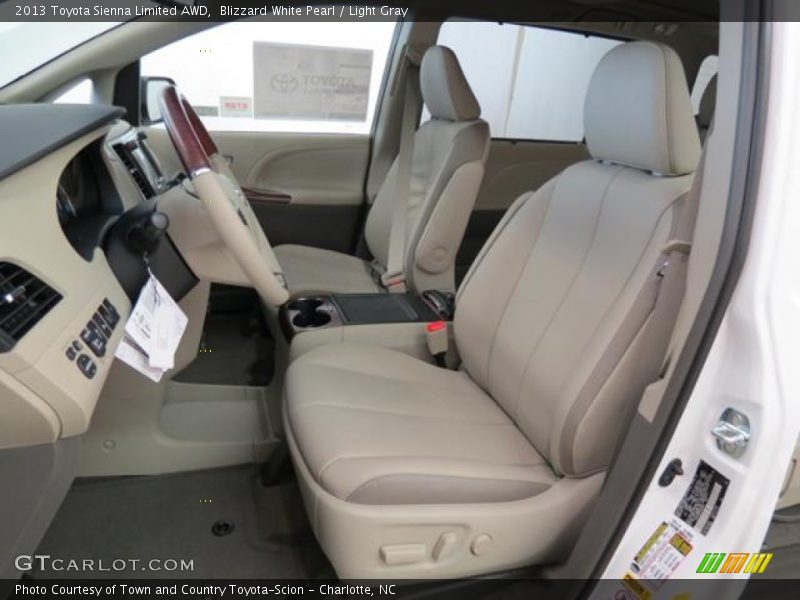 Blizzard White Pearl / Light Gray 2013 Toyota Sienna Limited AWD