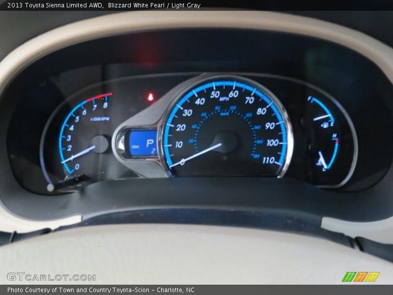 Blizzard White Pearl / Light Gray 2013 Toyota Sienna Limited AWD