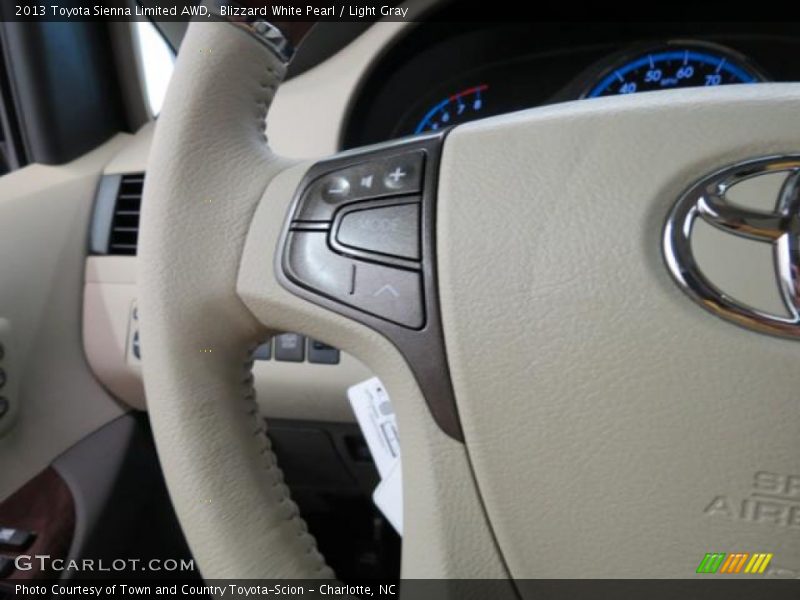 Blizzard White Pearl / Light Gray 2013 Toyota Sienna Limited AWD