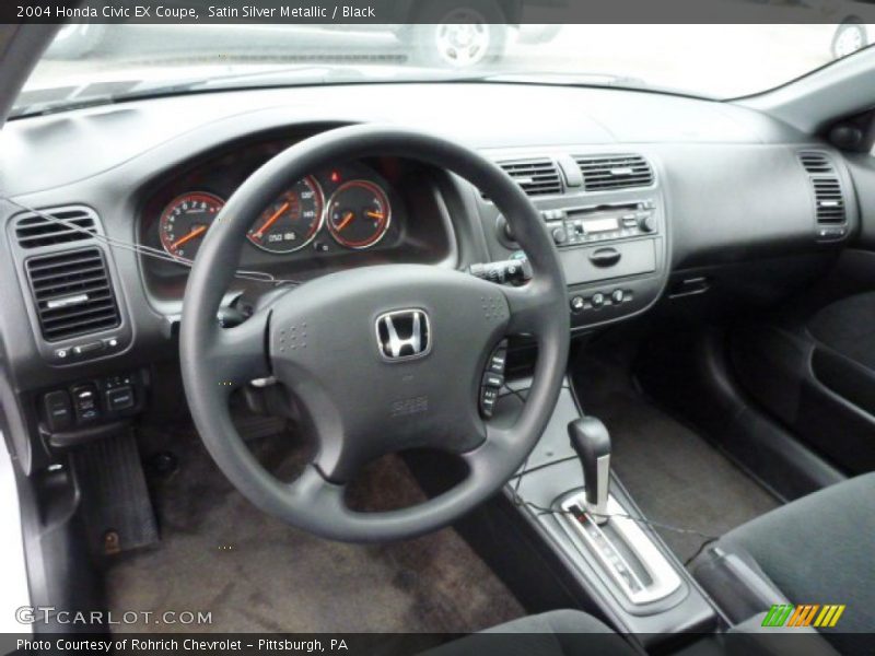 Satin Silver Metallic / Black 2004 Honda Civic EX Coupe