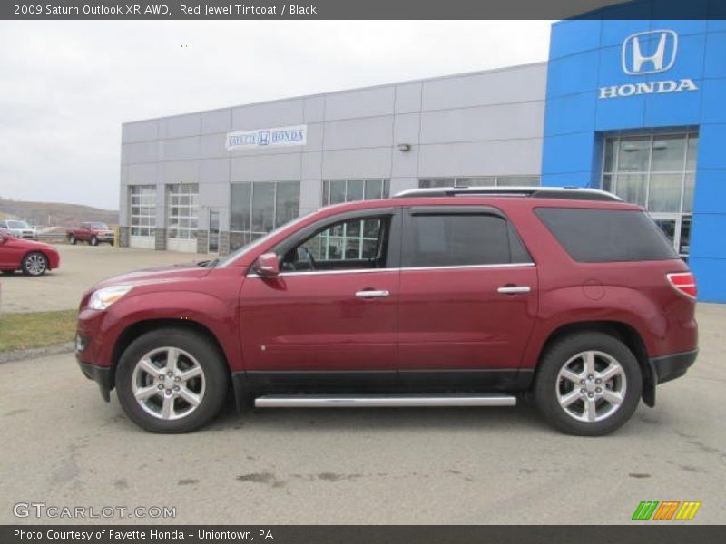 Red Jewel Tintcoat / Black 2009 Saturn Outlook XR AWD