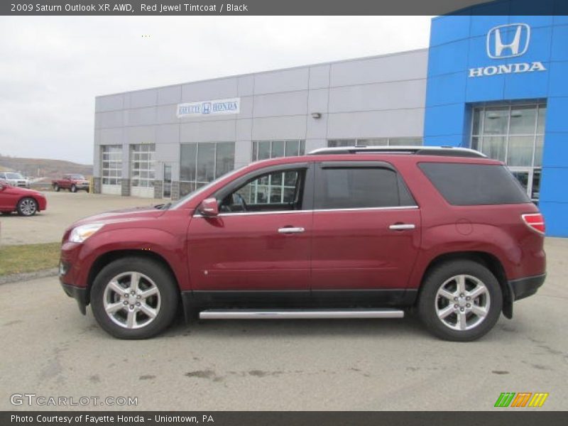 Red Jewel Tintcoat / Black 2009 Saturn Outlook XR AWD