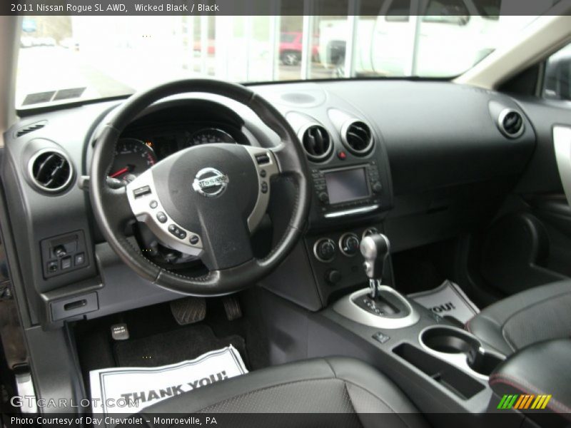 Wicked Black / Black 2011 Nissan Rogue SL AWD