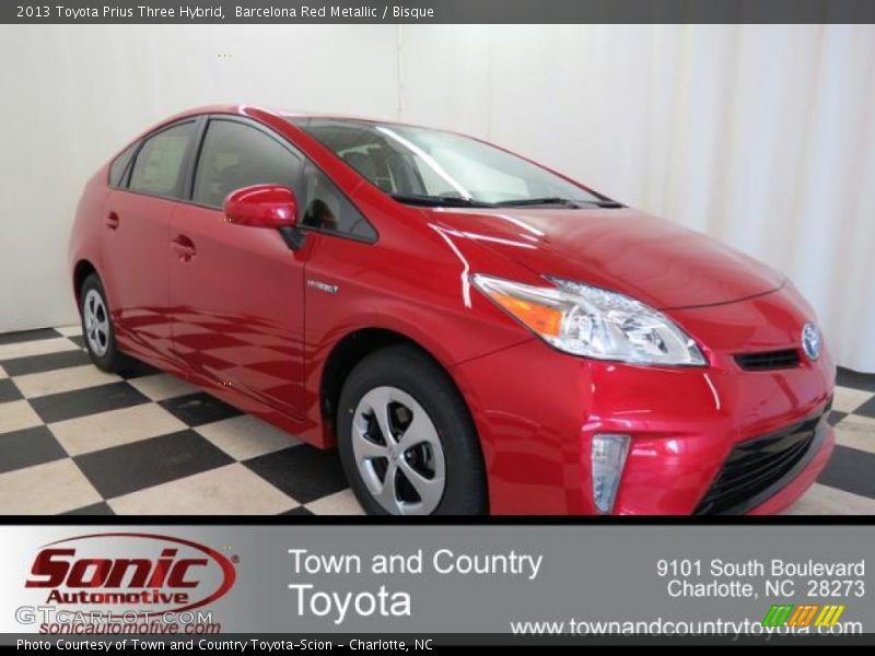 Barcelona Red Metallic / Bisque 2013 Toyota Prius Three Hybrid
