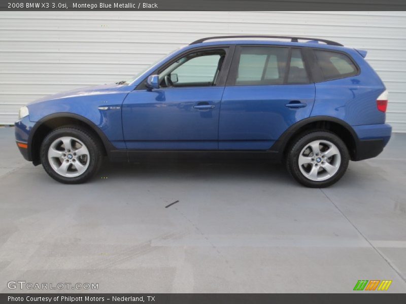 Montego Blue Metallic / Black 2008 BMW X3 3.0si