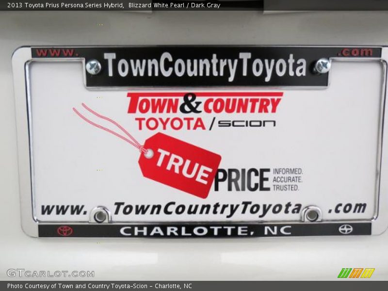 Blizzard White Pearl / Dark Gray 2013 Toyota Prius Persona Series Hybrid